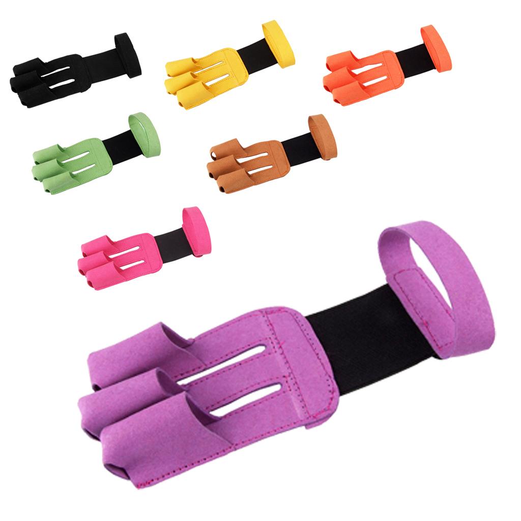 Arrow Bow Adjustable Comfort Archery 3 Finger Glove Guard Protector Hunting