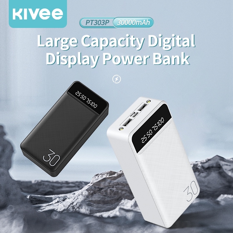 Pin Sạc Dự Phòng 30000mAh Kivee KV-PT303P - Có Đèn Pin