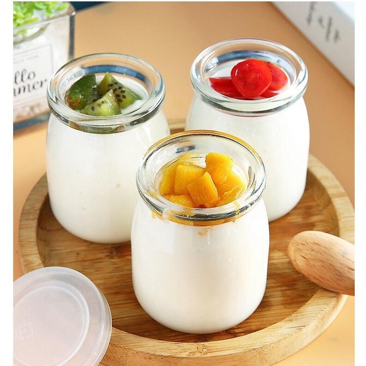 Hũ thủy tinh đựng sữa chua có nắp 100ml tiện lợi