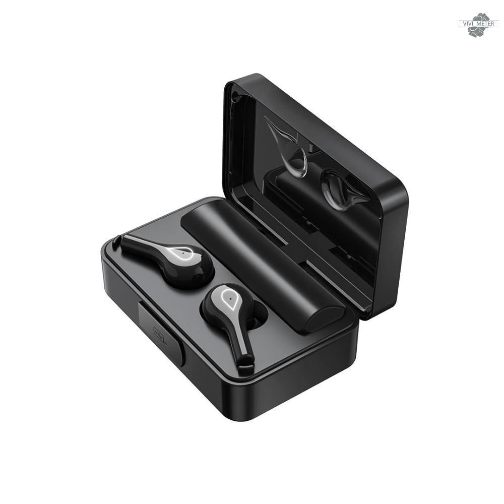 BT 5.0 In-ear Earbuds with Charging Case LED Display Touch Control Auto Connection Charge Phone Up, Black