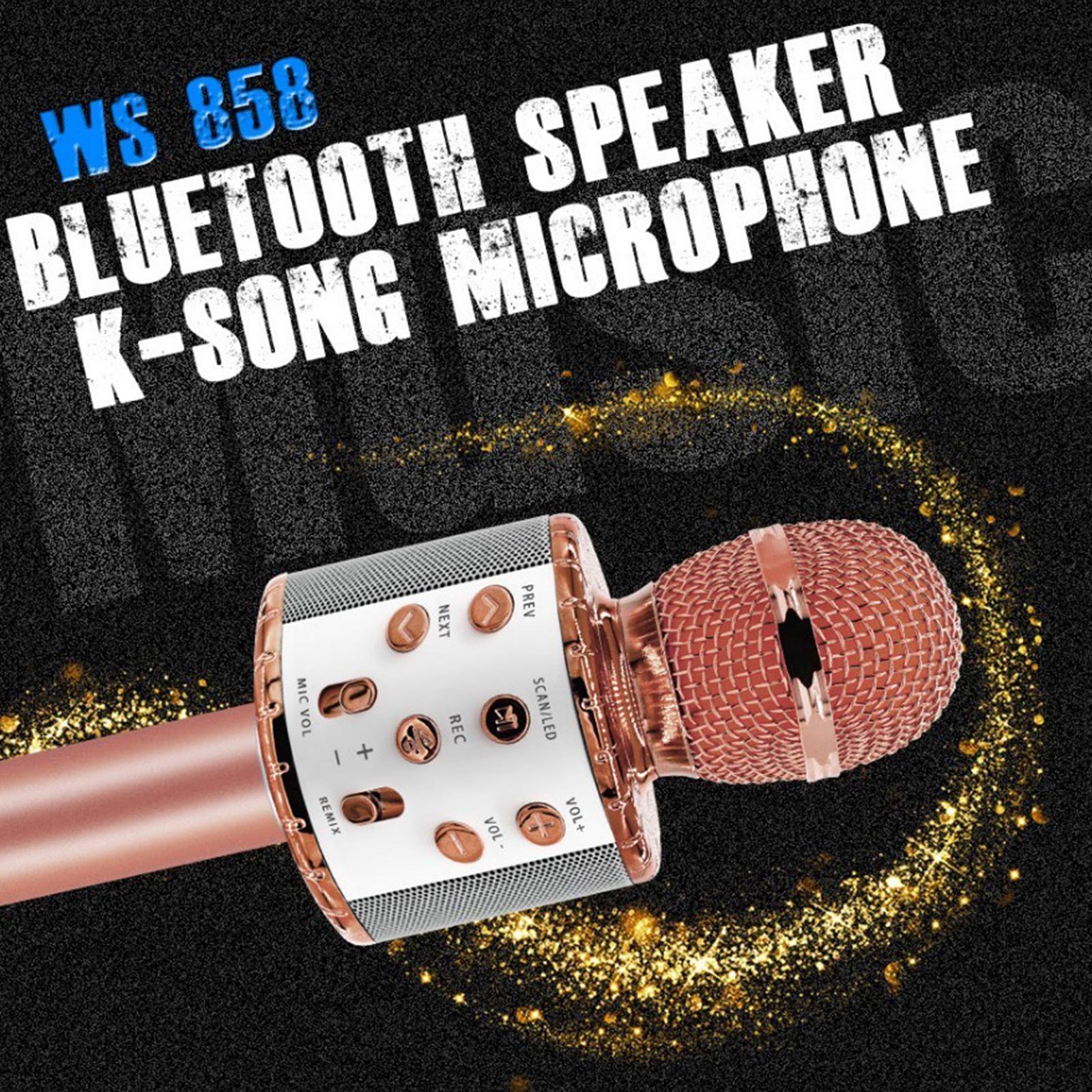 Micro Không Dây Ws858L Để Ghi Âm Hát Với Đèn Led Đầy Màu Sắc