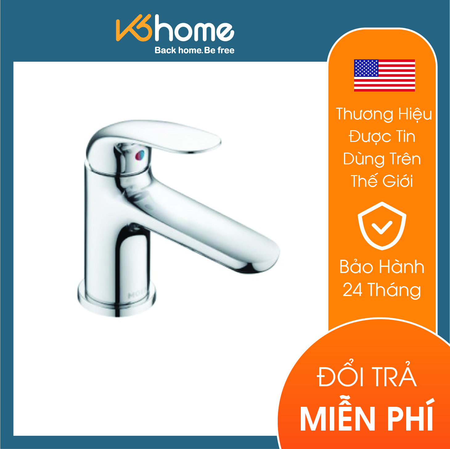 Vòi chậu lavabo nóng lạnh xả ty Moen- GN10122