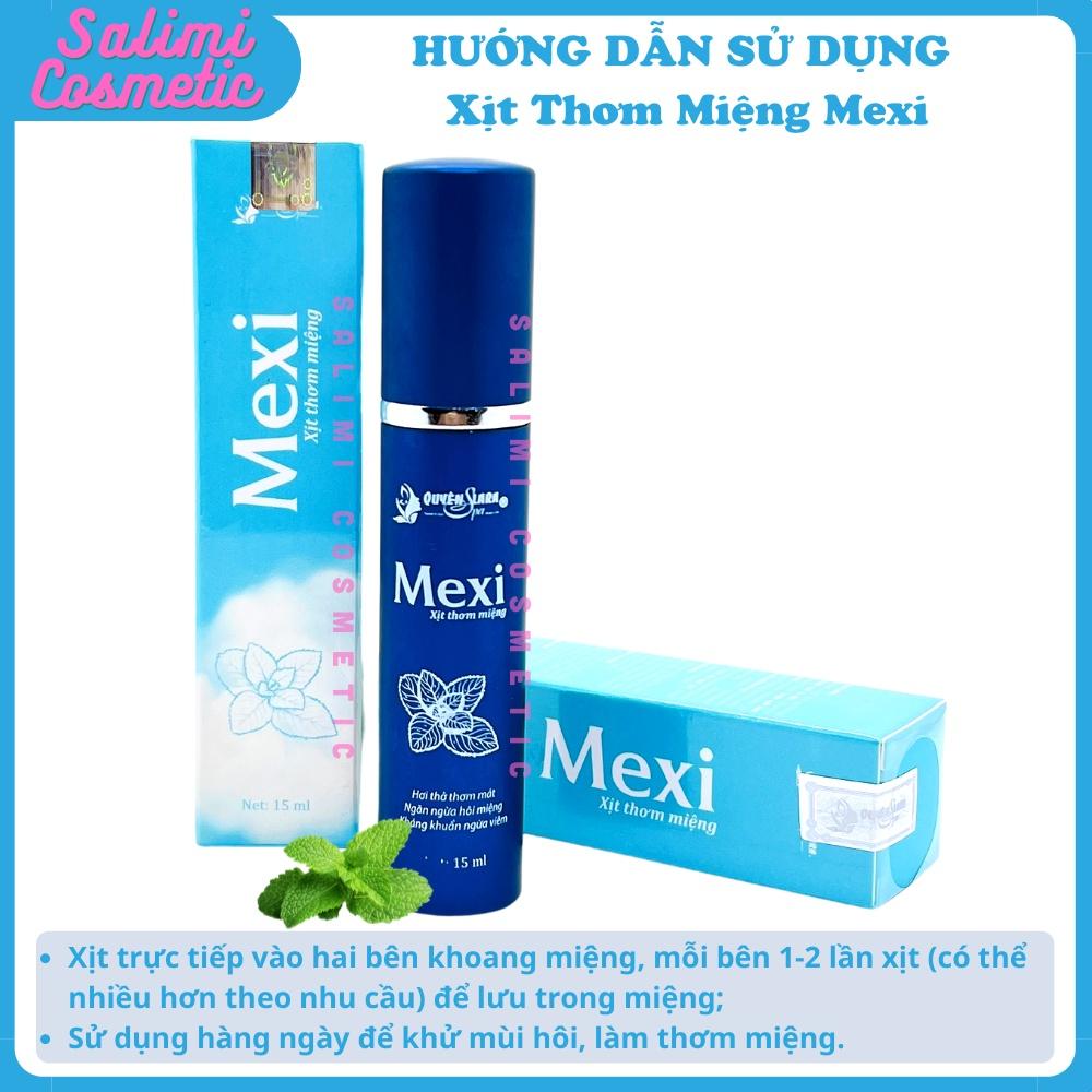 COMBO 2 Lọ Xịt Thơm Miệng MEXI Vị Bạc Hà Quyên Lara 15ml, Giúp Hơi Thở Thơm Mát, Ngừa Viêm Lợi