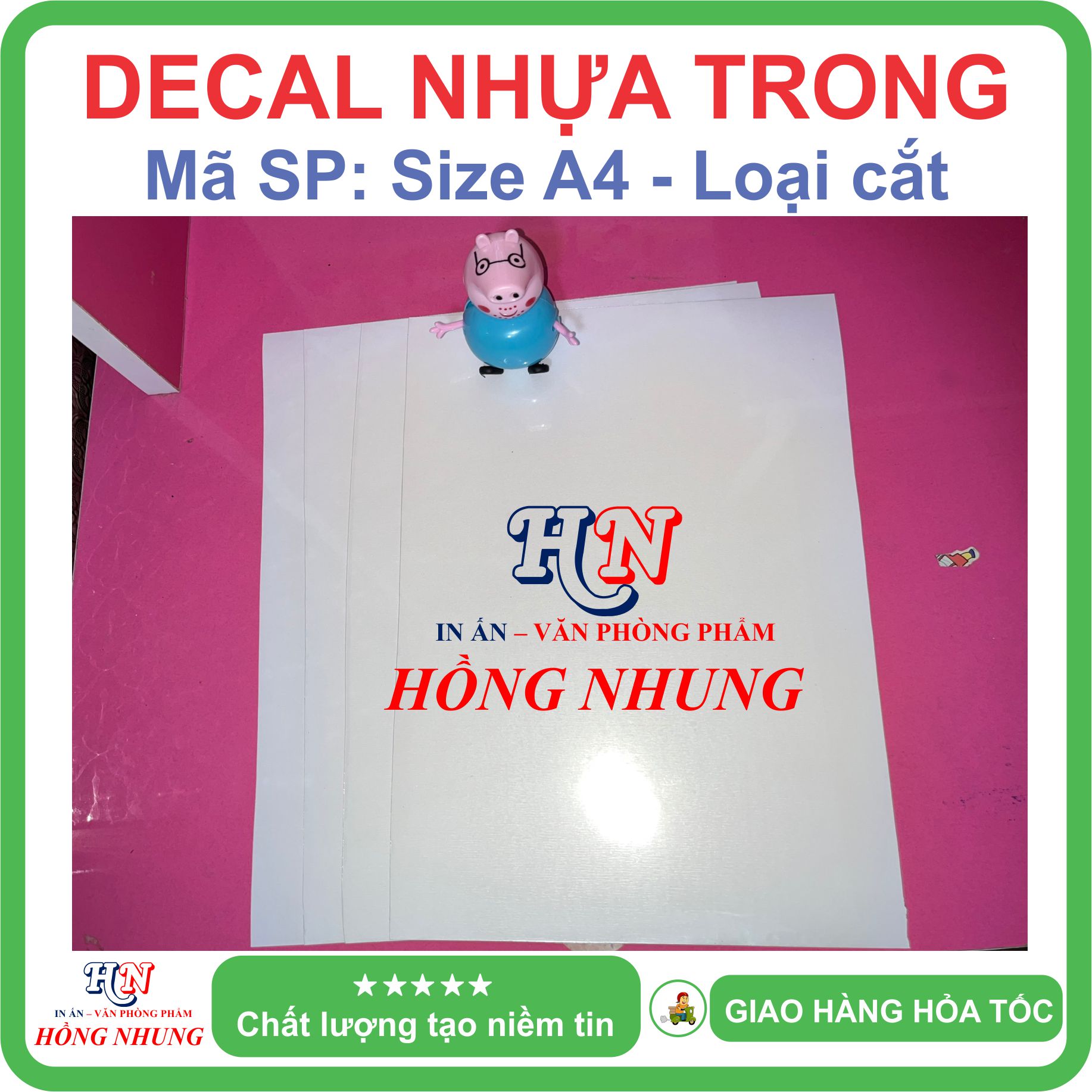 [In Phun &amp; Laser] Xấp 20 Tờ Decal Trong A4 - Giúp Bạn In Tem Nhãn, Ghi Chú, Hay Bìa Nhãn Bưu Phẩm