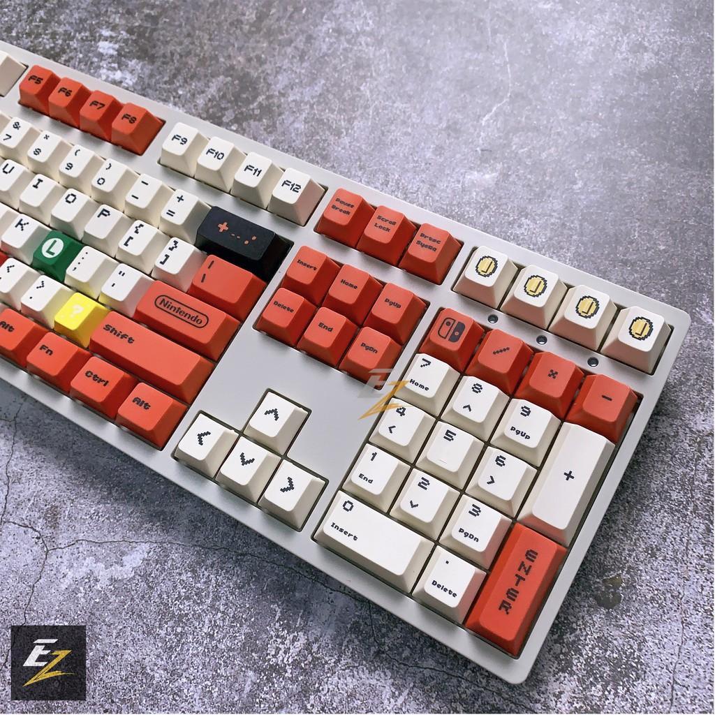 Keycap RETRO MARIO Thick PBT Dyesub 119 Phím Cherry Profile