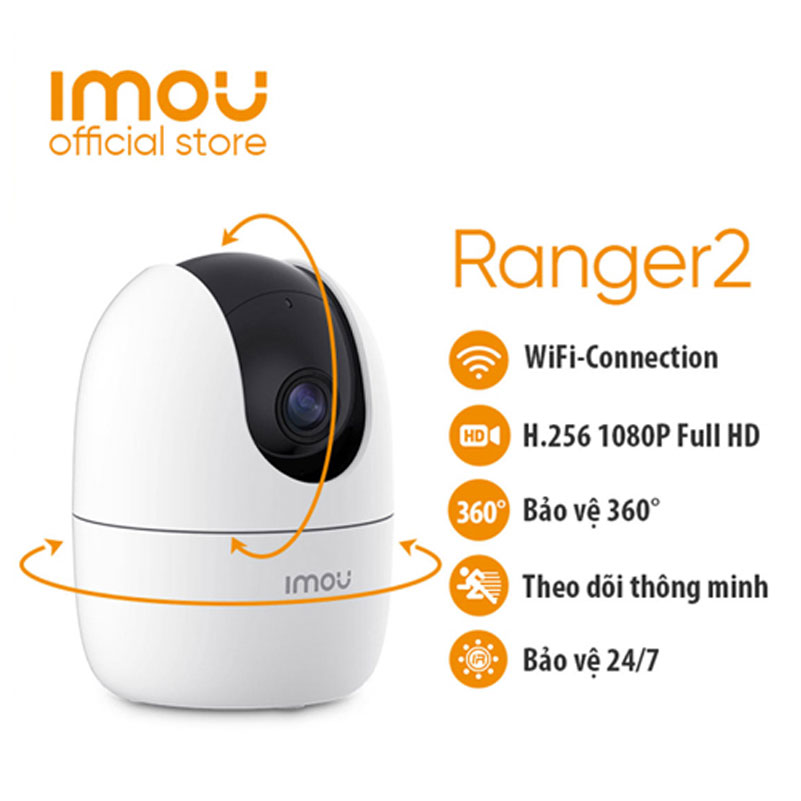 Camera IP Wifi 2.0MP Full HD IMOU A22EP-D, Xoay 360, Theo dõi chuyển động, Đàm thoại 2 chiều - Hàng Chính hãng