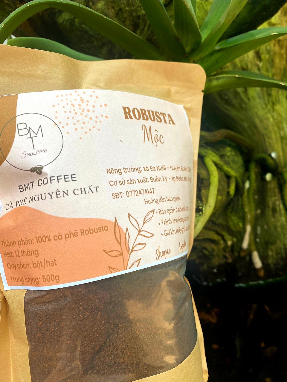 Cà phê Robusta nguyên chất rang MỘC 100% - Robusta Buôn Ma Thuột cafe từ Đắk Lắk 500 g