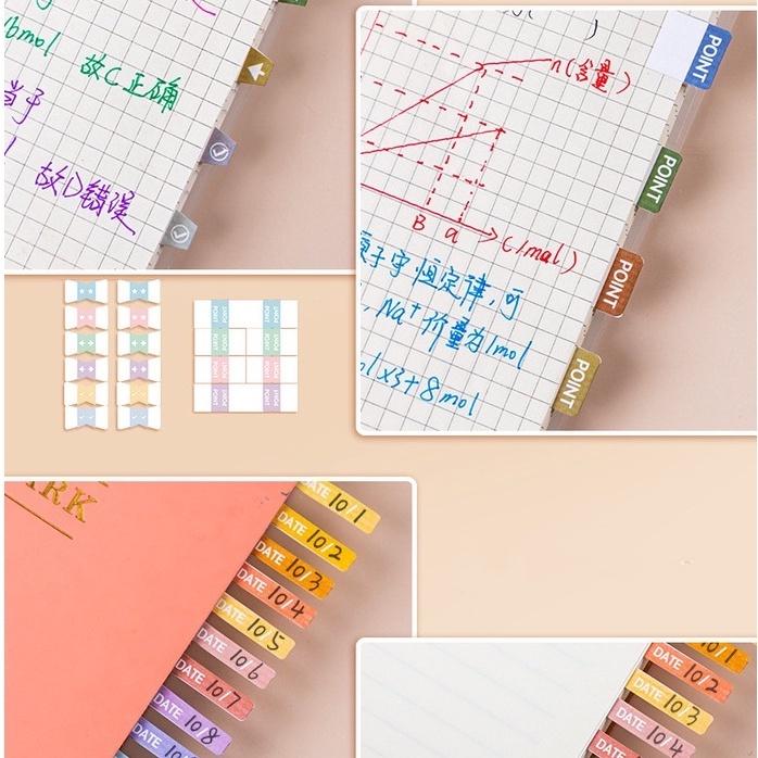Set 8 tờ giấy ghi chú nhiều màu sắc phong cách Retro