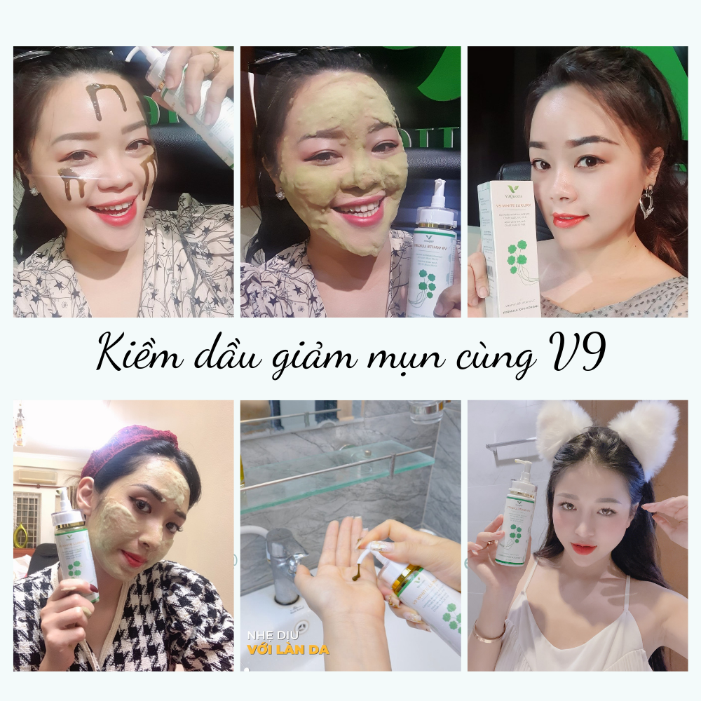 Sữa Rửa Mặt Sủi Bọt V9Queen, Ngăn Ngừa Mụn Nám, Dưỡng Trắng Da 120ml