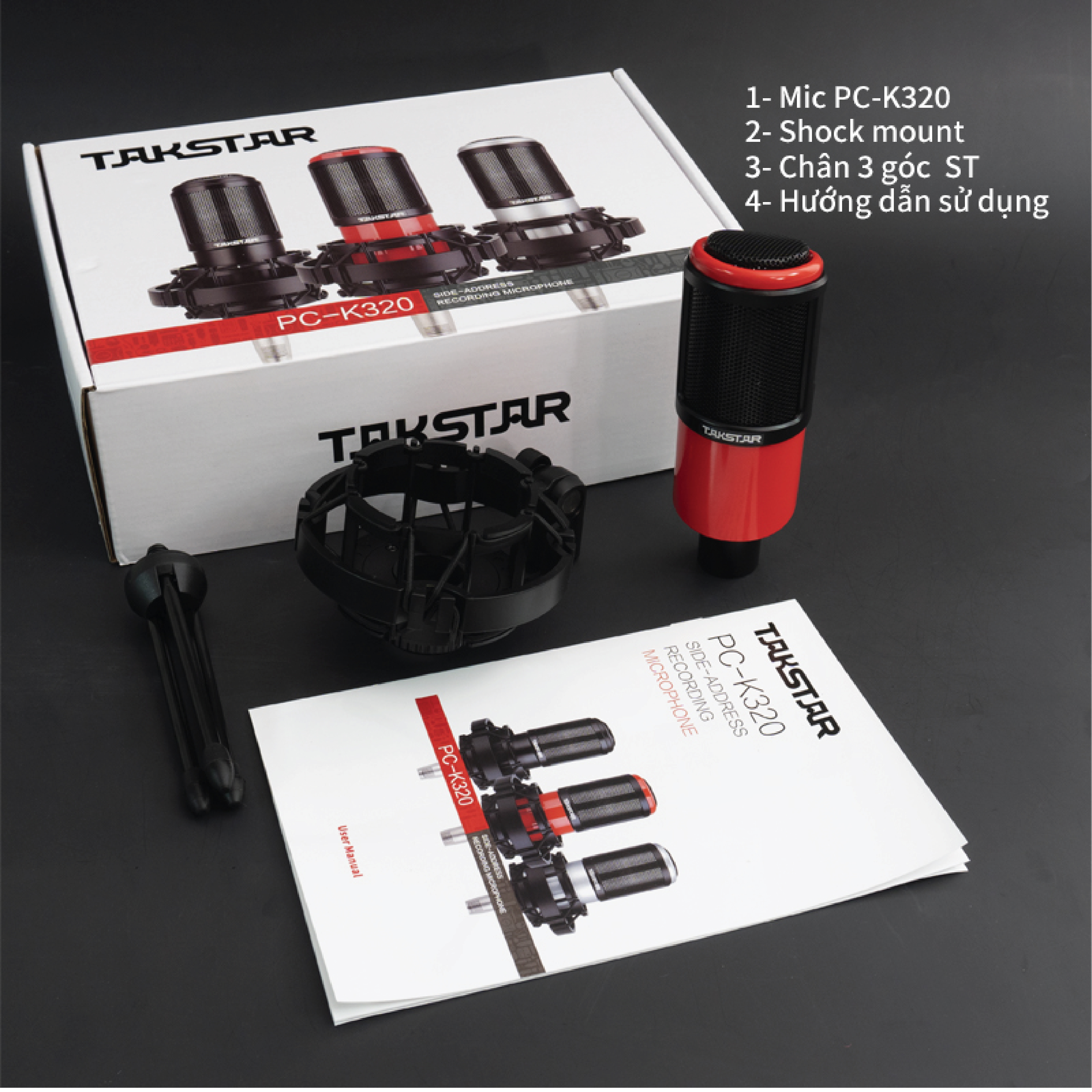 Mic thu âm Takstar PC-K320 - Micro hát karaoke - Mic livestream PC K320 - Mic PC K320 Takstar