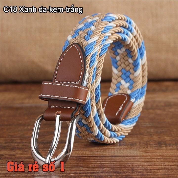 Thắt lưng nữ vải dù co giãn bản 2,5 cm- nhóm màu hoạ tiết