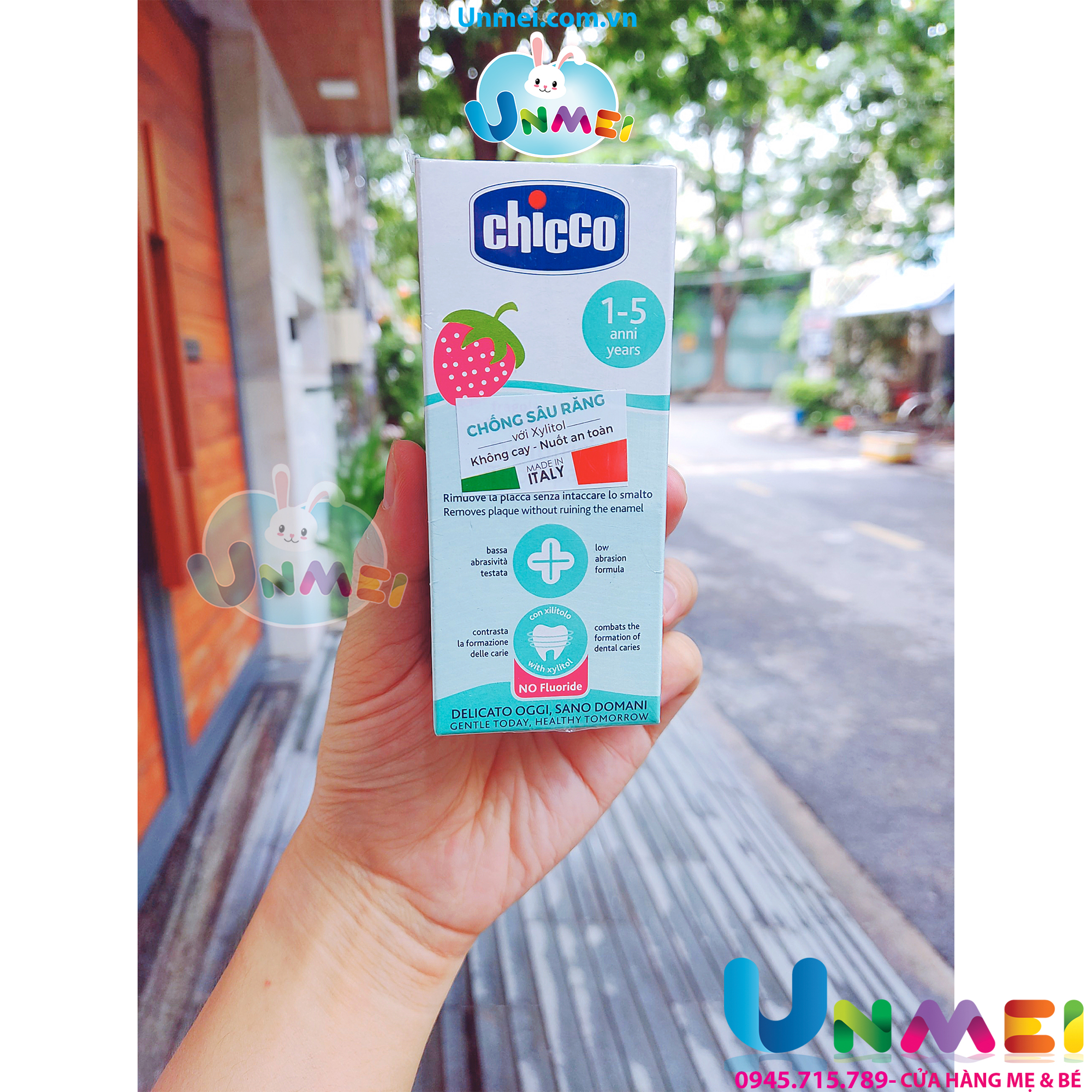 Kem Đánh Răng Chicco Dành Cho Trẻ Em Hương Dâu (1-5 tuổi), Hương Chuối Táo (6 - 24 tháng) Dung Tích 50ml