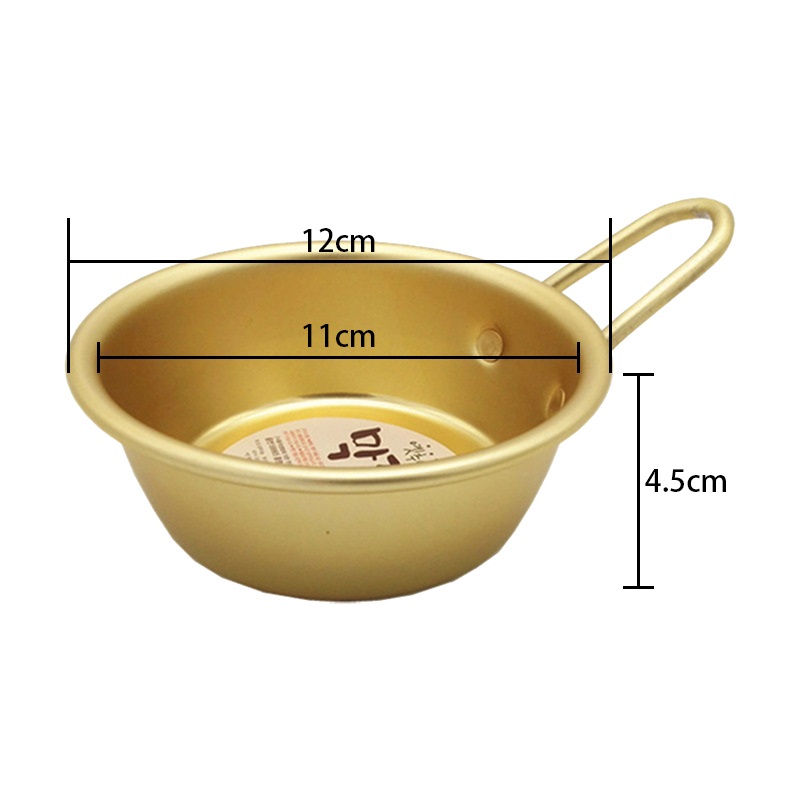 Chén nhôm màu vàng Hàn Quốc có quai ( Sử dụng làm Bát ăn mì ramen truyền thống ) - 340ml