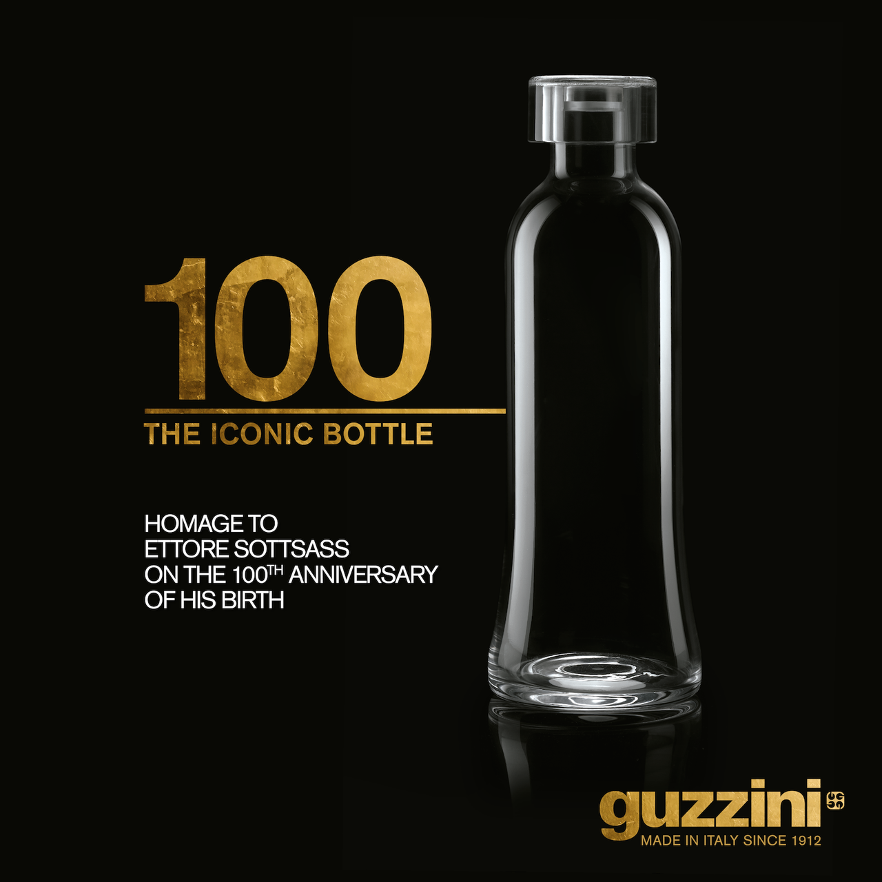 Bình Thuỷ Tinh Guzzini Glass Bottle 1L - Thiết Kế Ý của Ettore Sottsass - Món Quà Độc Đáo &amp; Phong Cách