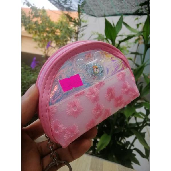 MÓC KHÓA BÓP. MÓC KHÓA VÍ DÁNG BẦU IN HÌNH, THÊU HOA CÚC GẮN STICKER