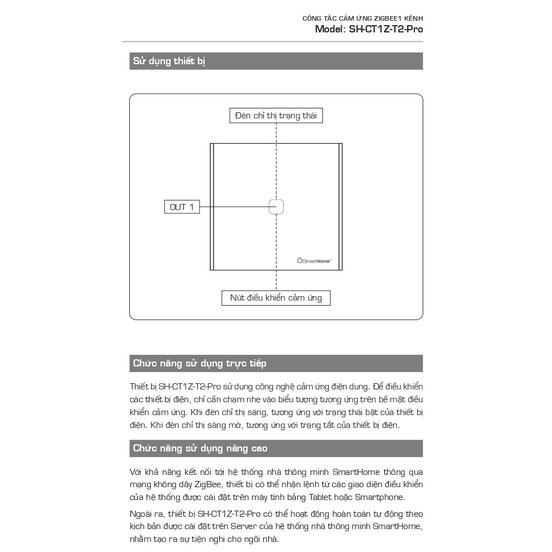 Thiết bị điều khiển 1 kênh zigbee hình vuông SH-CT1Z-T2-Pro bản Luxury- BKAV