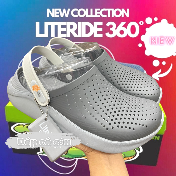 Dép sục cross literide màu ghi xám êm mềm nam nữ hàng xuất xịn, mẫu mới, full box