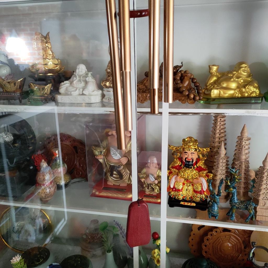 Chuôn gió Ống kim loại 6 ống vàng-Phong Thủy