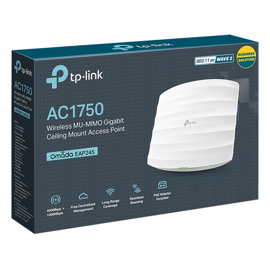 Access Point Gắn Trần Wi-Fi Băng Tần Kép Gigabit AC1750 TP-LINK EAP245 - Hàng Chính Hãng