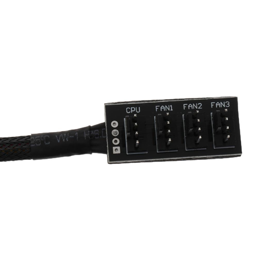 PWM , PC Fans Hub 3pin/4pin Sleeved PWM Fan Splitter Hub Cable