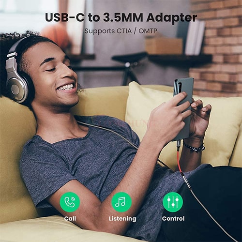 Cổng chuyển đổi Ugreen USB-C to 3.5mm Audio Cable AV161 70859 - Hàng chính hãng