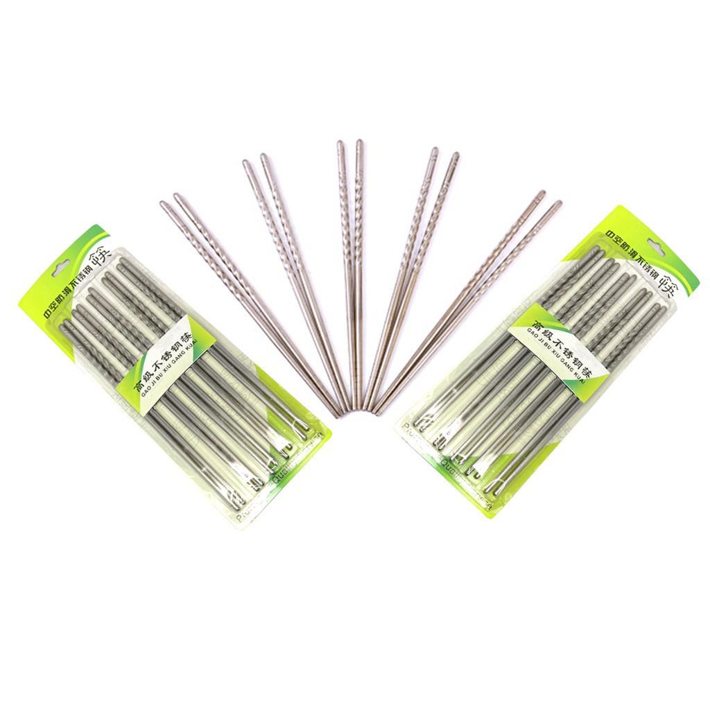 VỈ 5 ĐÔI ĐŨA INOX CAO CẤP