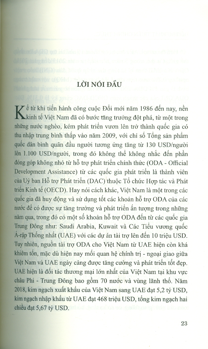 Hỗ Trợ Phát Triển Chính Thức Của Các Tiểu Vương Quốc Ả-Rập Thống Nhất Và Khả Năng Hợp Tác Với Việt Nam (Sách chuyên khảo) - Đỗ Đức Hiệp (Chủ biên)