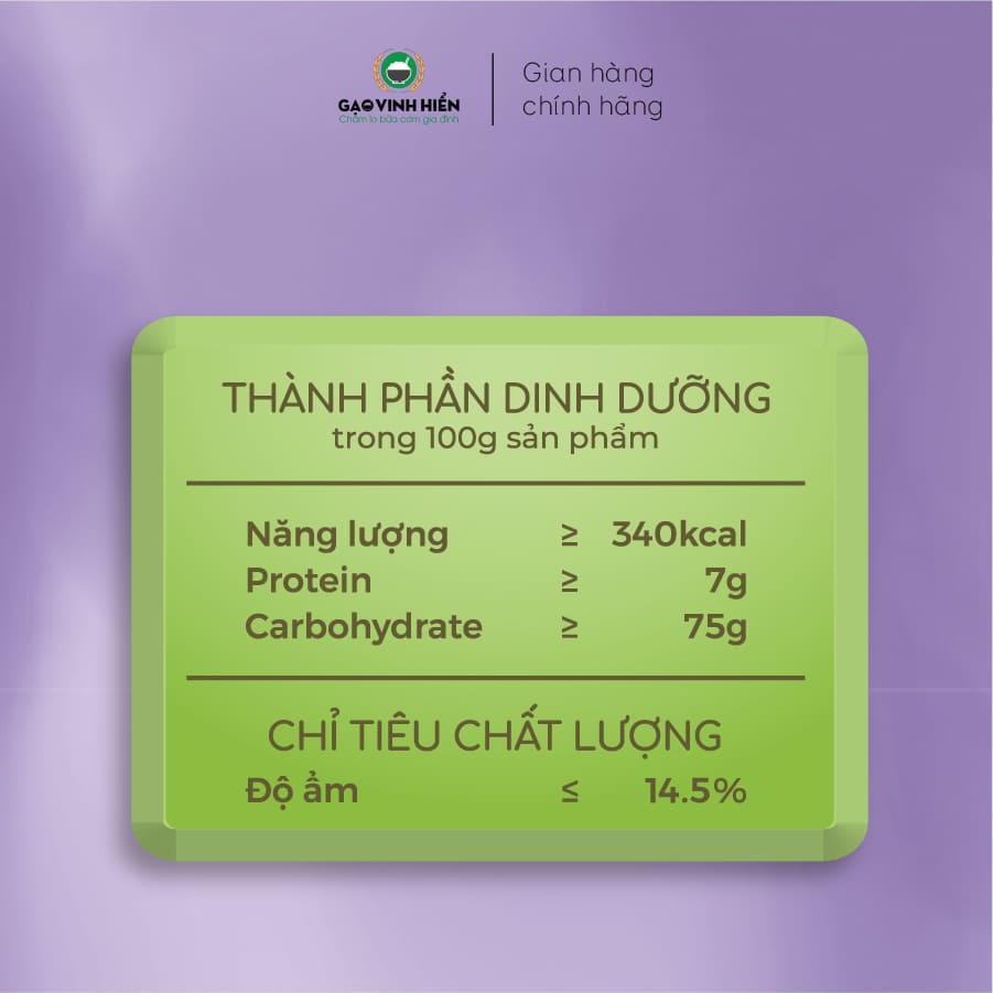 Tấm Thơm Thanh Yến túi 2kg Vinh Hiển - Gạo ngon 3 Không - Ngọt cơm, Ngọt cháo