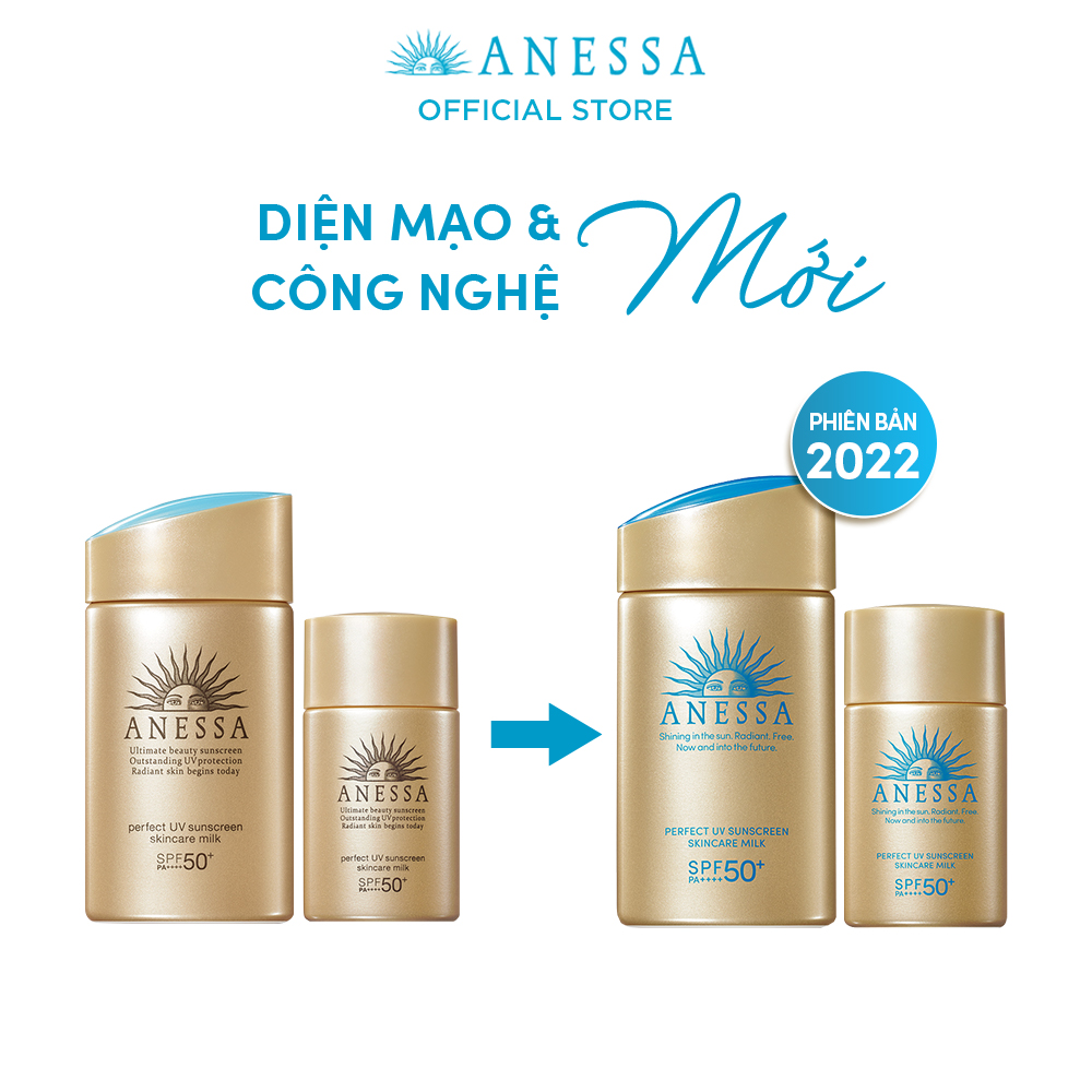 Bộ đôi Kem chống nắng dạng sữa dưỡng da kiềm dầu bảo vệ hoàn hảo (Anessa Gold Milk 60ml + Gold Milk 20ml)