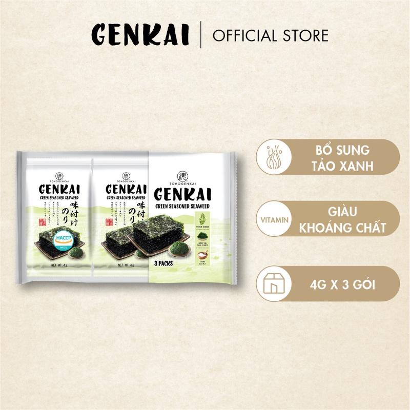 Rong Biển Ăn Liền GENKAI Lá Xanh 12g (4g x 3 gói