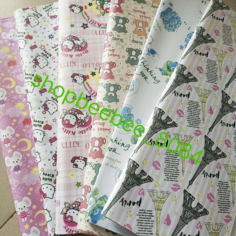 Combo 100 tờ giấy gói quà noel, giấy kẻ hoa gói sinh nhật