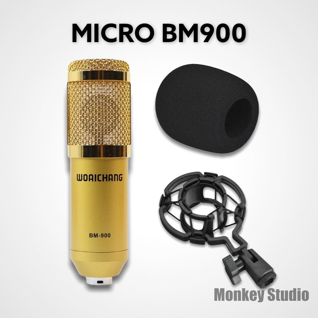 Bộ Mic Hát Livestream V8 + Mic BM900  Dùng Thu Âm Hát Livestream Karaoke Có AutoTune Chuẩn Phòng Thu - hàng Chính Hãng