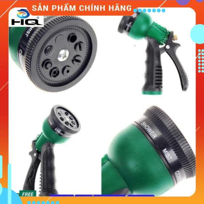 Vòi xịt rửa xe,Vòi phun nước tưới cây tăng áp thông minh 8 chế độ 815498 (cút đồng,nối đồng - dây vàng)