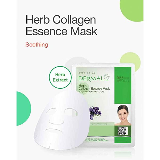 Mặt Nạ Dermal Tinh Chất Thảo Mộc Ngăn Ngừa Lão Hóa Da Herb Collagen Essence Mask 23g - 10 Miếng