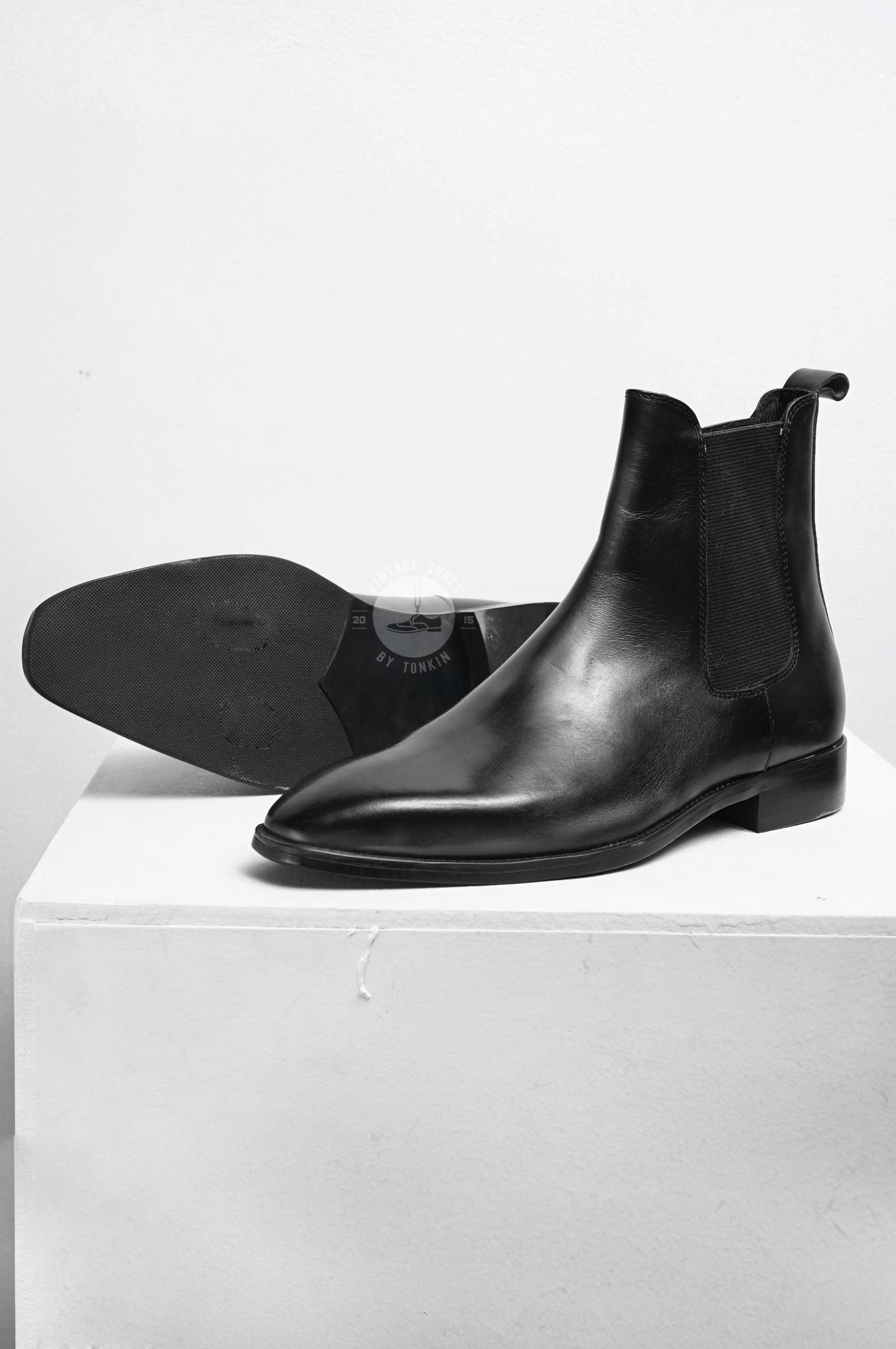 Giày CHELSEA Boot Nam Cổ Cao Phong Cách THE BEATLES Da Thật Mũi Nhọn Đế Phíp Văn Phòng Sartorial Bảo Hành 1 Năm