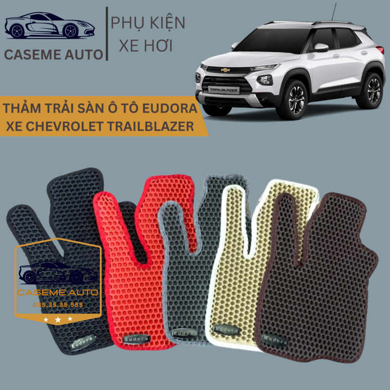 [CHEVROLET TRAILBLAZER] Thảm Trải Sàn, Lót Sàn Ô Tô Cao Su Eudora CloudFoam Thiết Kế Theo Xe Dành Cho Xe CHEVROLET TRAILBLAZER, Chống Nước, Không Mùi, Ngăn Bụi Bẩn, Dễ Vệ Sinh - Hàng Chính Hãng
