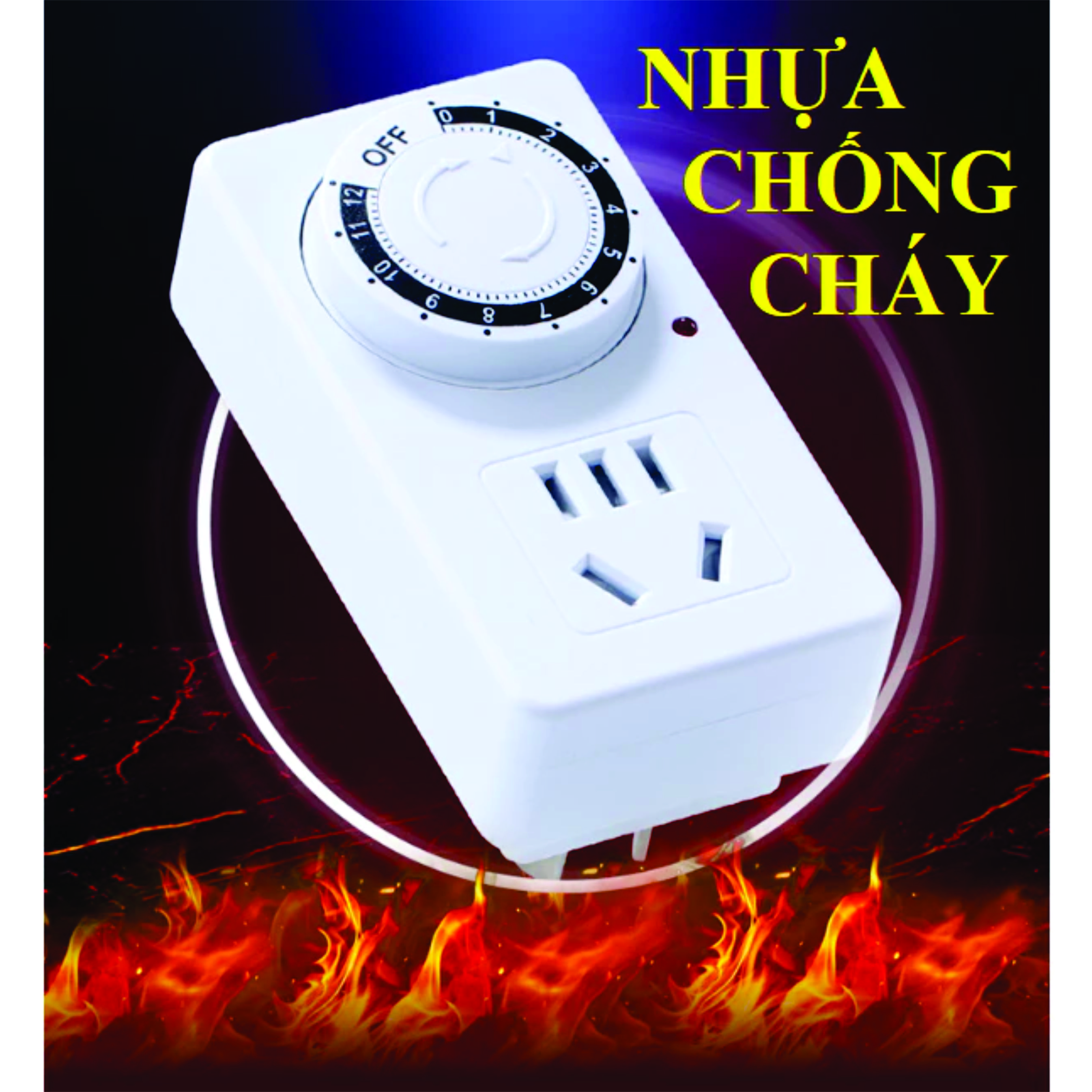 Ổ cắm hẹn giờ cơ MK-958 hẹn giờ tắt sử dụng đơn giản công suất 10A/220V + Tặng Phích chuyển đổi từ 3 chấu sang 2