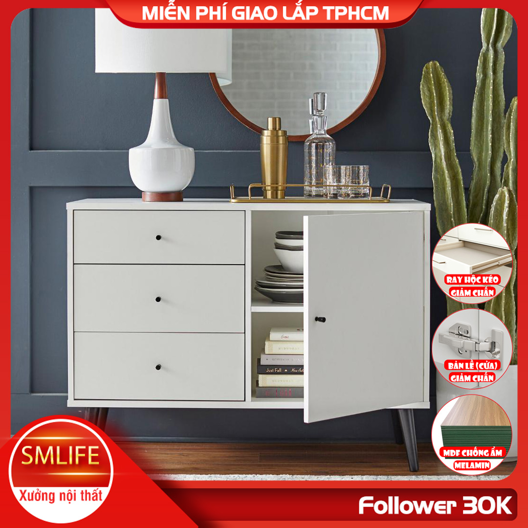 Tủ phòng ăn bằng gỗ thiết kế đẹp SMLIFE Dustin