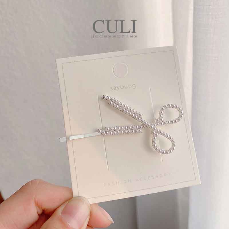 Kẹp tóc mini, Kẹp tóc mái đính đá, hạt trai nhân tạo. kiểu so cute - style Hàn Quốc Culi.accessories