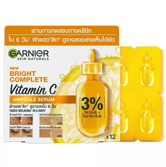 Tinh Chất Cô Đặc Tăng Cường Sáng Da Mờ Thâm Garnier New Bright Complete Vitamin C Ampoule Serum