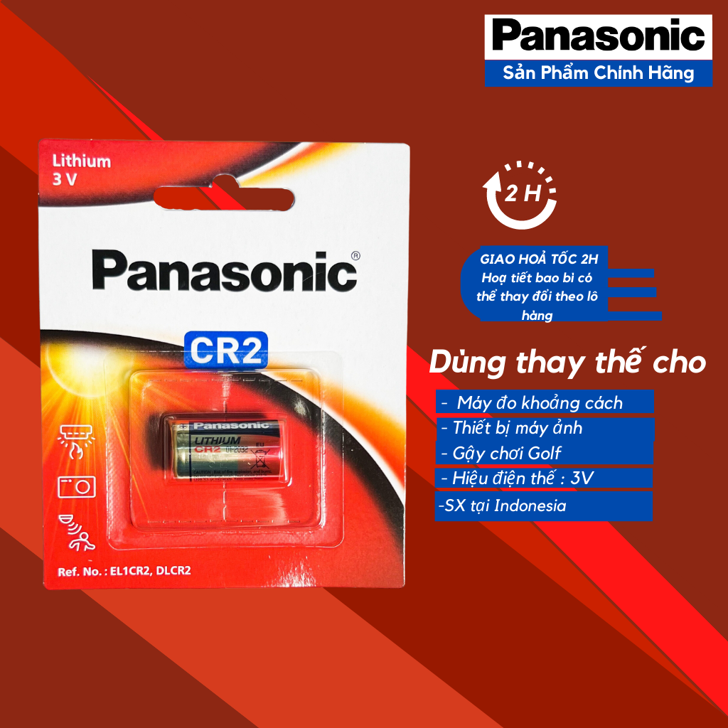 Pin CR2 Panasonic Lithium Photo Power 3V chính hãng vỉ 1 viên