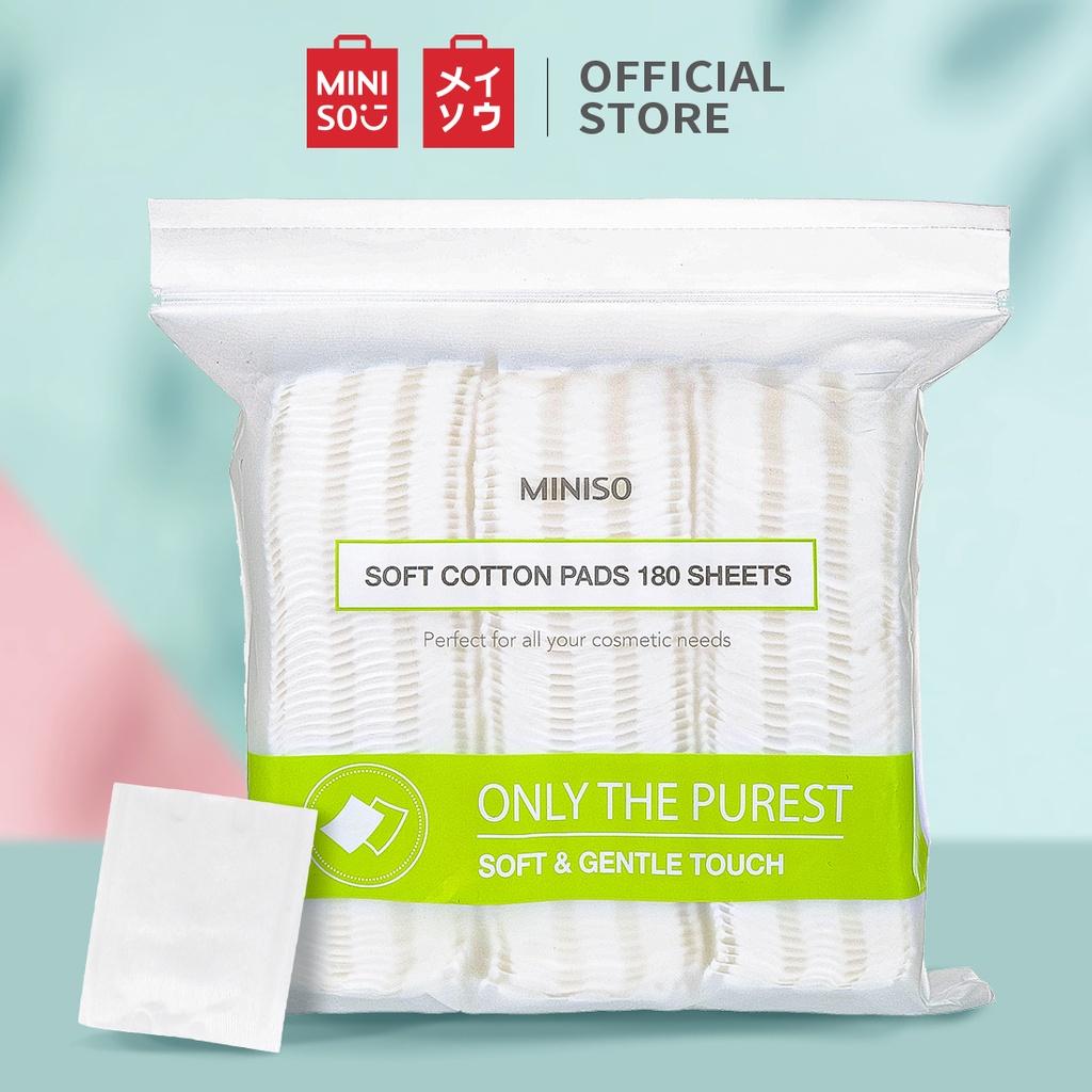 MINISO Miếng bông mềm 180 tờ Khăn lau mặt mỹ phẩm Màu trắng