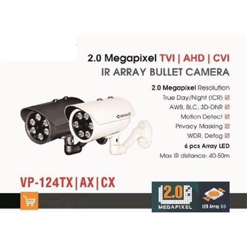 Camera TVI | AHD | CVI hồng ngoại 2.0 Megapixel VANTECH VP-124TX / VP-124AX / VP-124CX - HÀNG CHÍNH HÃNG