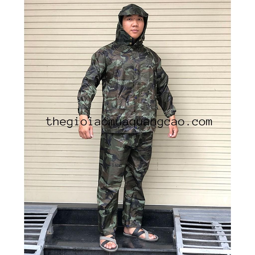 ÁO MƯA BỘ MÀU LÍNH CÁ TÍNH, VẢI DÙ, BỀN CHỐNG THẤM TỐT