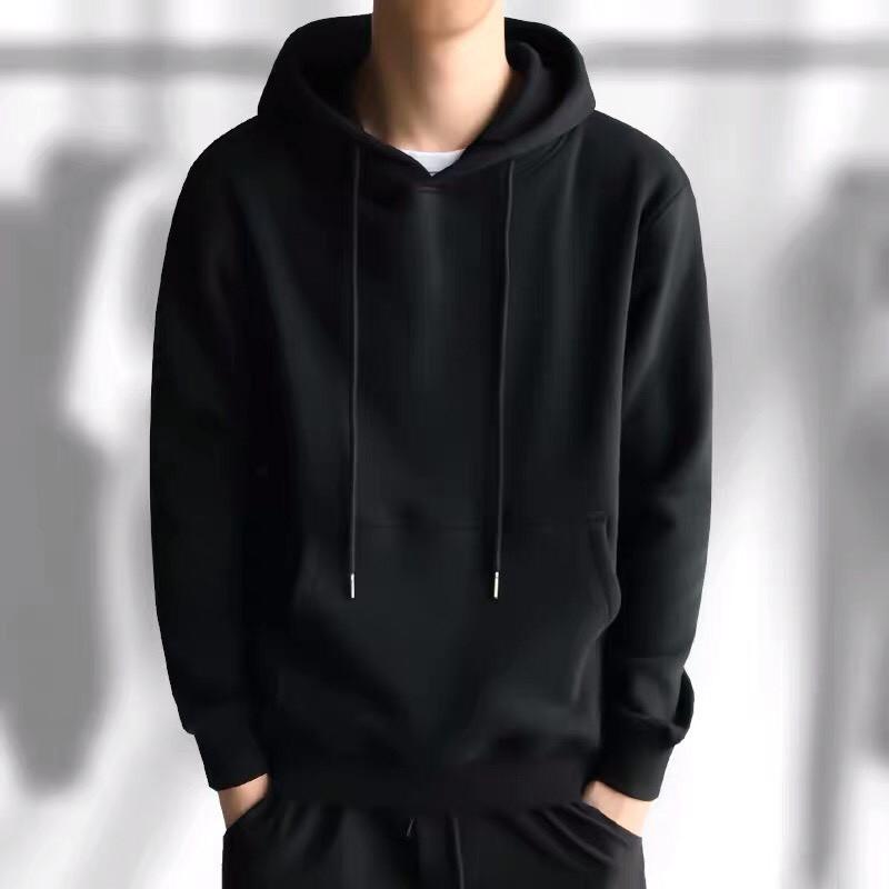 Áo Hoodie Nỉ Bông Trơn Form Rộng Unisex Nam Nữ Ulzzang KUN