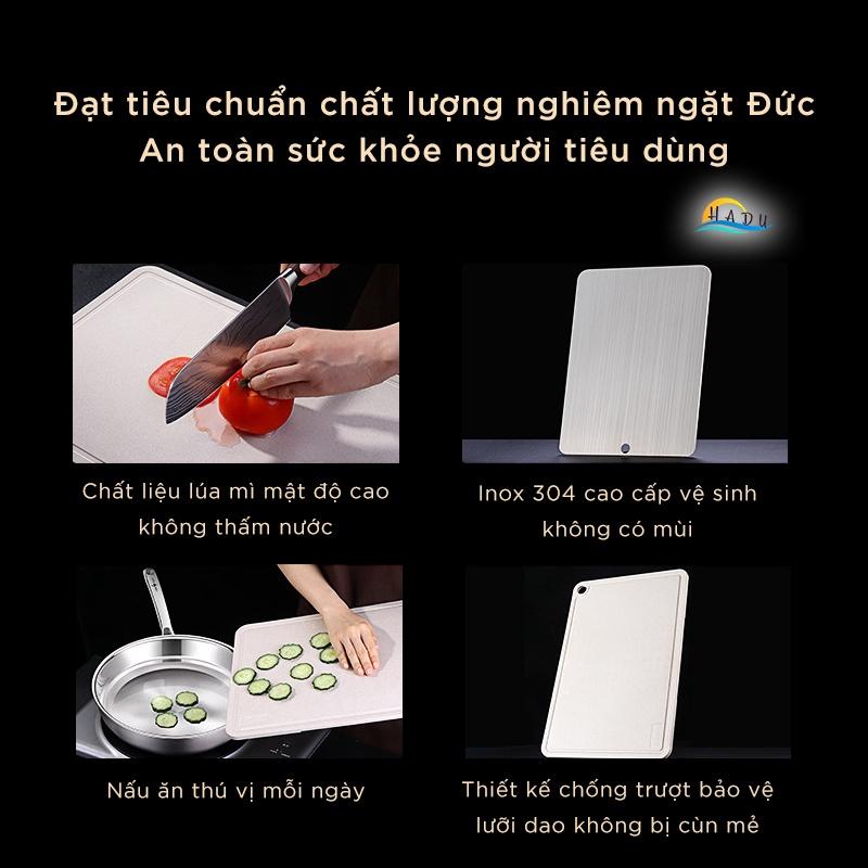 Bộ Thớt Kháng Khuẩn Inox Cao Cấp 2 In 1 Có Thể Tách Rời Đồ Ăn Sống Và Chín Đạt Chất Lượng Đức SSGP