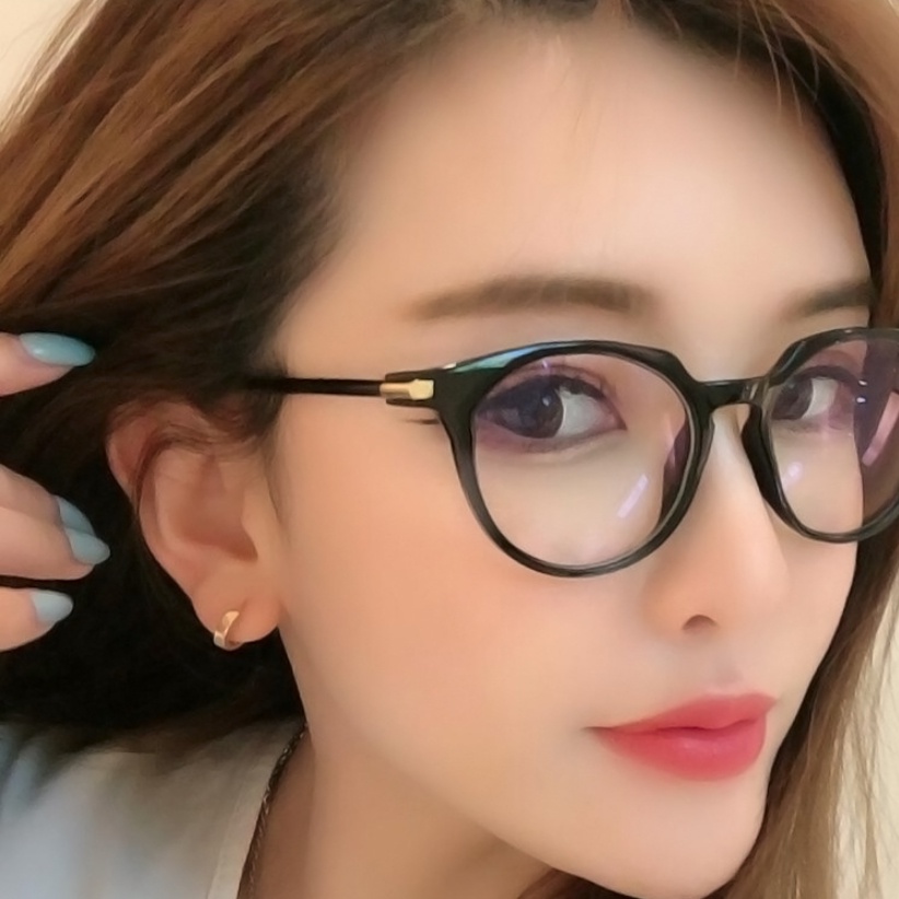 Gọng kính cận nữ thiết kế dáng tròn cá tính chất liệu nhựa dẻo - MS39