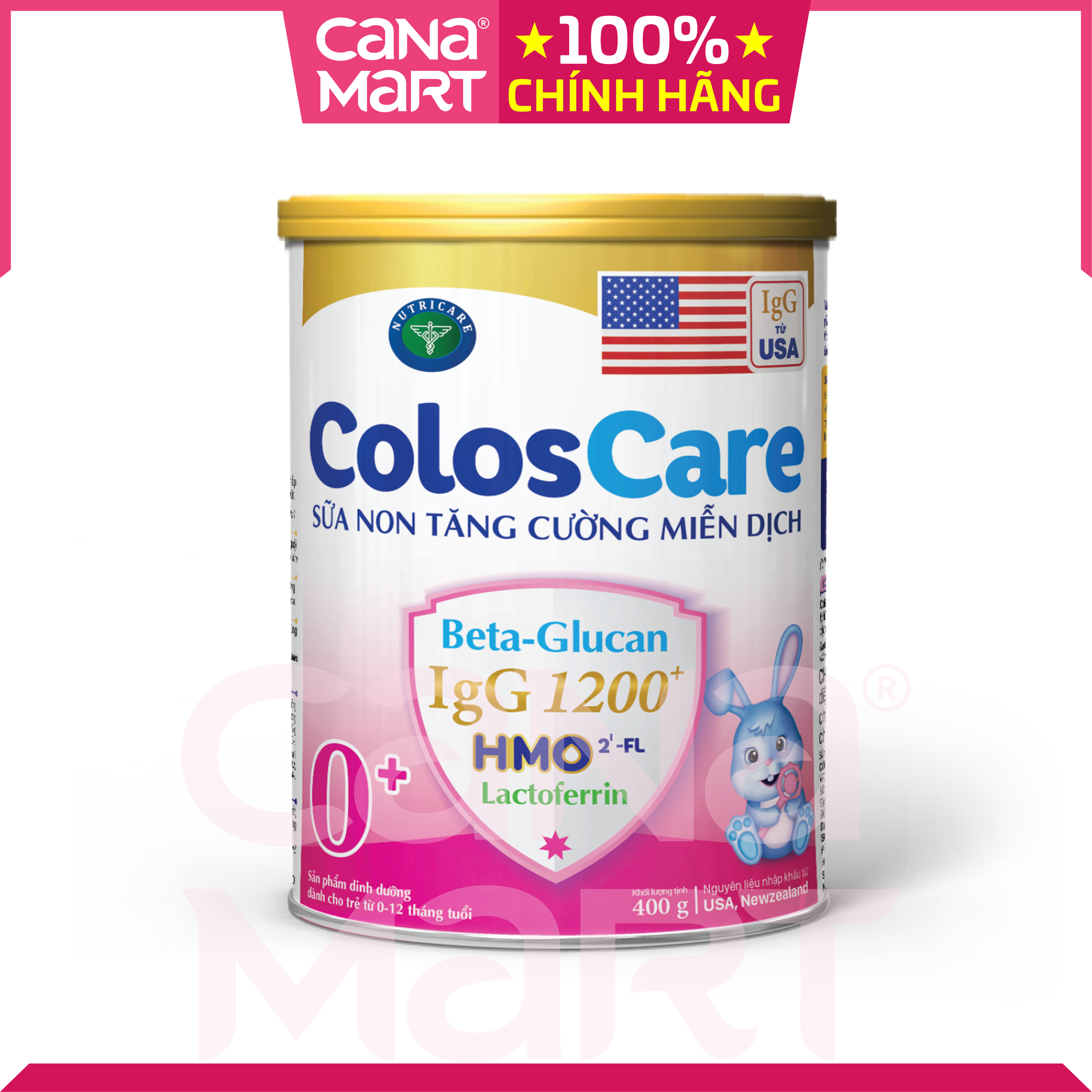 Sữa non Nutricare ColosCare 0+ hỗ trợ tiêu hóa, tăng cường hệ miễn dịch (800g)