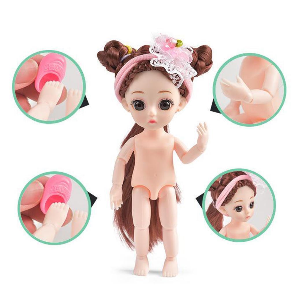 Fashion 6'' BJD Doll 3D Big Eyes Realistic Eyelash Girl Dolls Toys