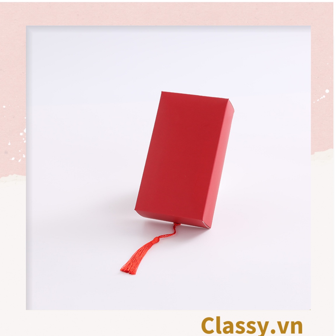 Q904 - - Hộp giấy cổ điển bằng giấy tự gấp đựng quà tặng kèm ruy băng